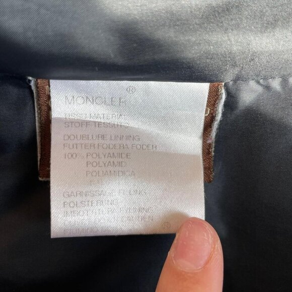 Vintage Moncler Down Puffer Coat | Black Long Quilted Jacket | Women’s Size 3 M - Picture 5 of 8